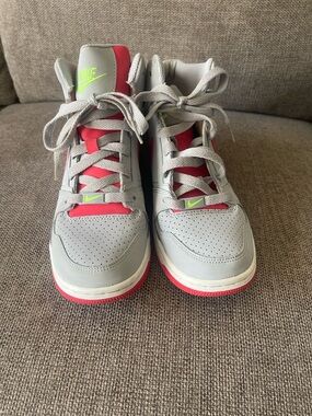 Nike Womens Grey, Pink & Neon Green High-Top Sneakers